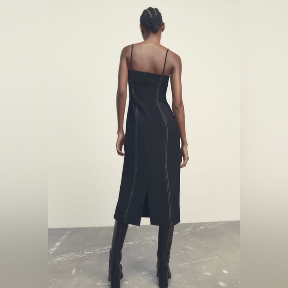 ZARA TOPSTITCHING DRESS - Picture 5 of 16
